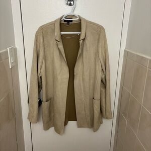 Premise Women’s Faux Suede Tan/Dark beige Jacket/Blazer Size XL